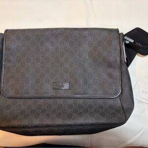 Gucci Dark Gray Monogram Messenger Bag